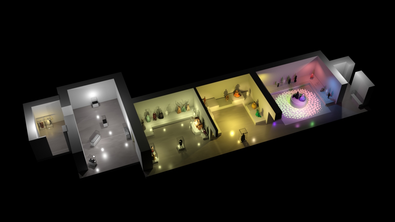 Abstract crop of safe exhibit rendering