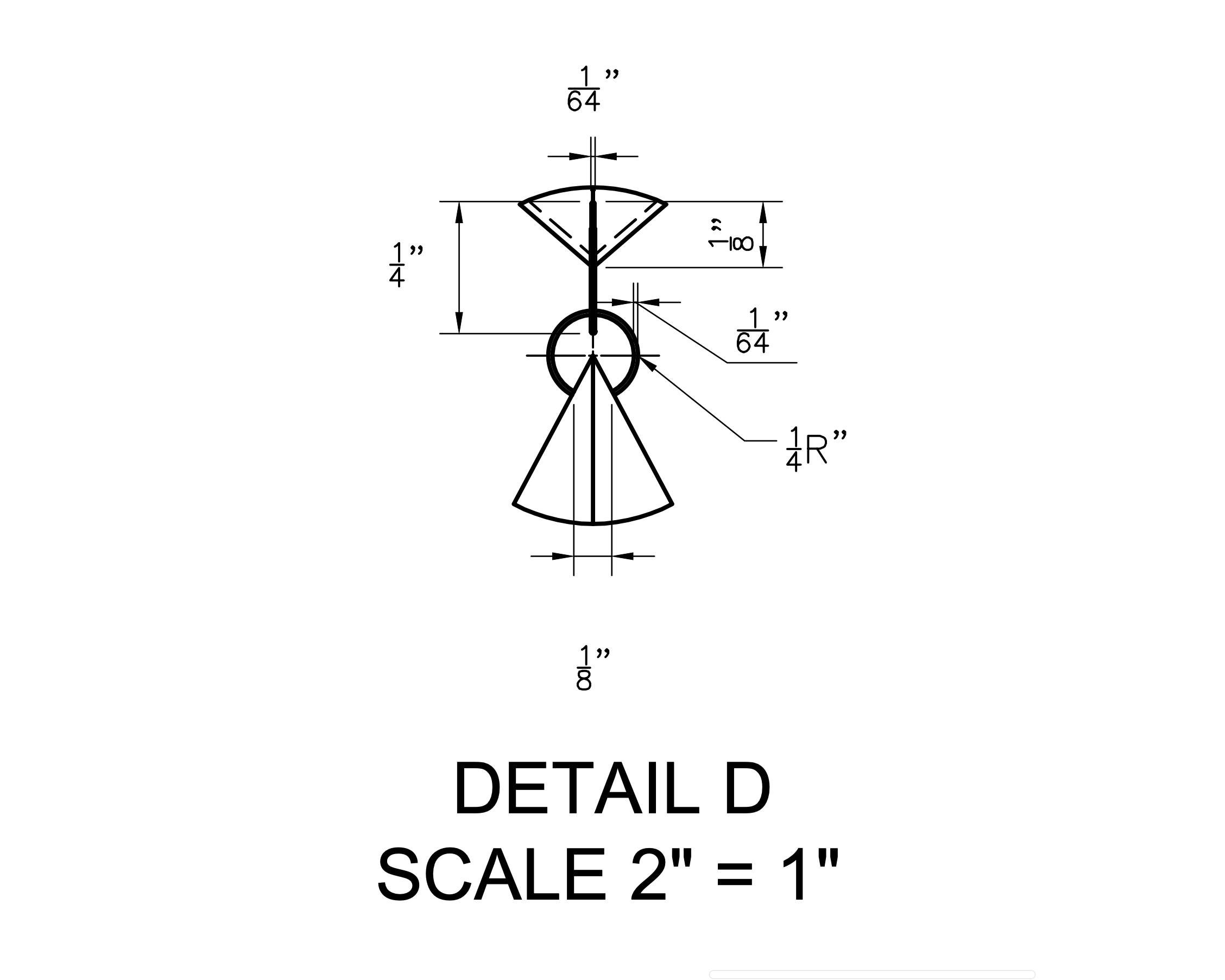 Jump ring / ornament connection detail with dimensions