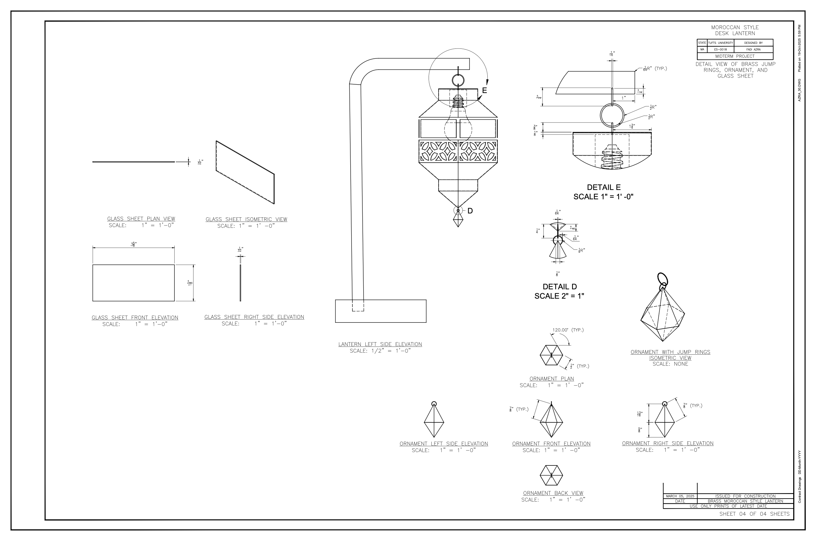 Sheet 04 — Ornament, jump rings, glass sheet details